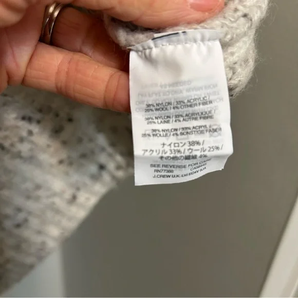 Madewell Northfield Mockneck Sweater S Neutral Boxy Rib Knit Wool Blend EUC - Picture 11 of 11